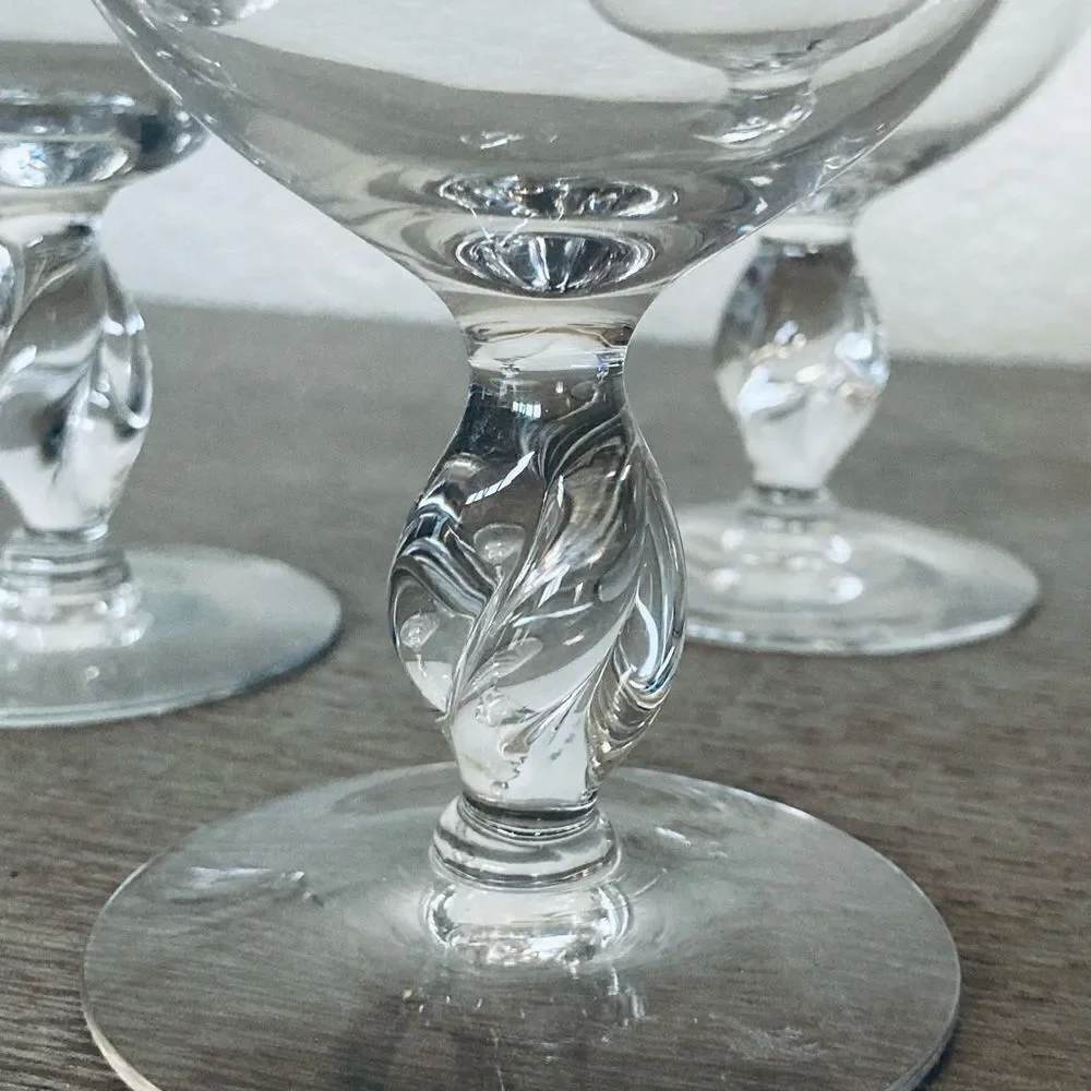 Vintage Glass Crystal Cocktail Glasses Dessert Cups